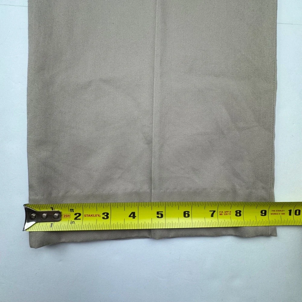 L.L. Bean Pleated Chinos 38 Cotton Khaki Classic Comfort Waist Casual Work Pants